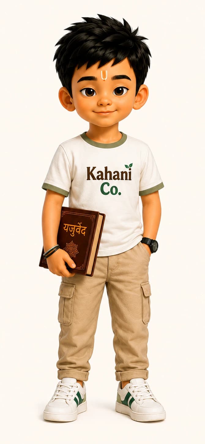Dhruv, a young explorer carrying the Yajurveda